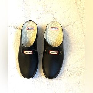 Hunter Black Slip-On Clogs